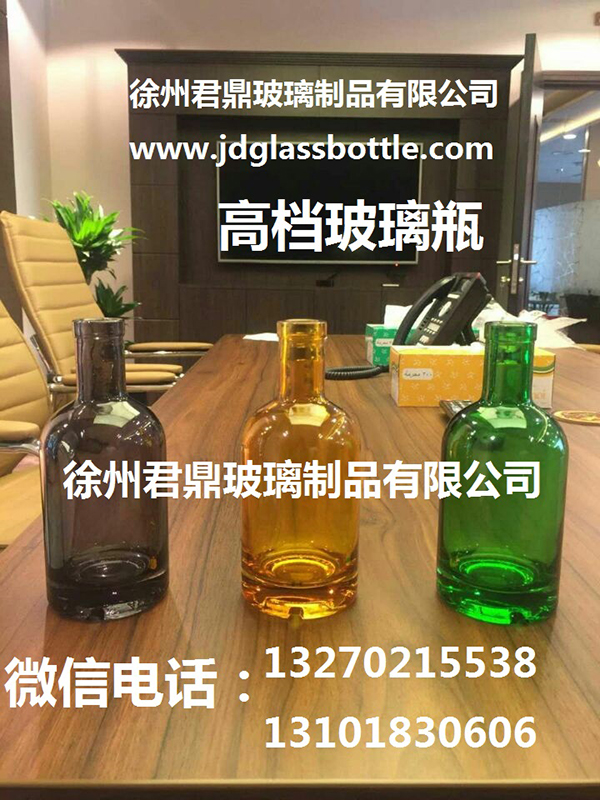 Thick bottom spray colored high-end wine bottle JD17